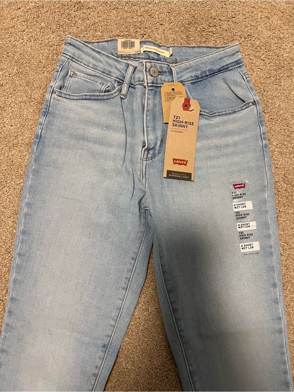 Levi's Light Wash High-Rise Skinny Jeans